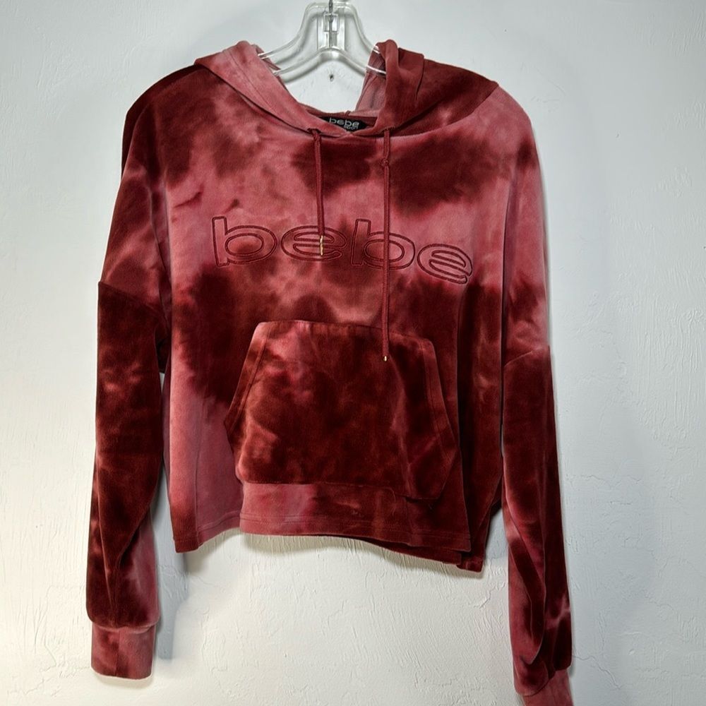Y2K Bebe Burgundy Tie-Dye Vintage Hoodie